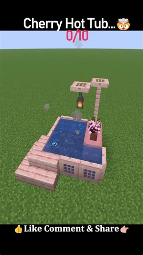#survival 🤯Cherry Hot Tub...🤯in minecraft #minecraft