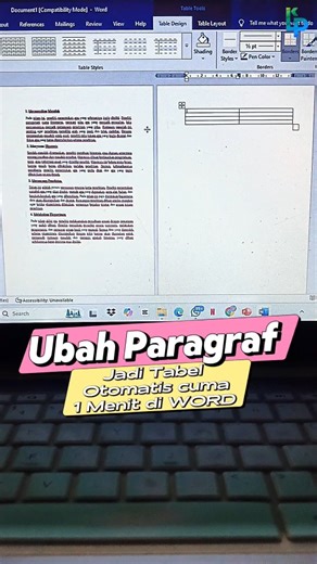 𝐋𝐏𝐊 𝐆𝐚𝐩𝐮𝐫𝐚 on Instagram: "Gak perlu khawatir harus copas pindahin ke tabel. Cukup 1 menit langsung otomatis jadi tabel 😍🥰🥰🥰 #buruan #cobain #instagram #fyp #mudah #belajar #instagramreels #fypシ #word #words #microsoftword #lpk #lpkgapura"