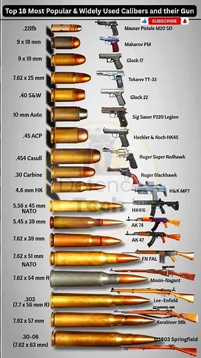 Most Popular & Widely Used Calibers and Their Best Guns #shorts