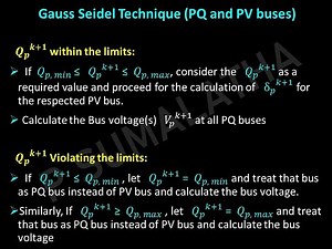 Gauss Seidel Iterative Technique (PQ and PV buses)