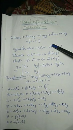 Partial differential equations (canonical form )