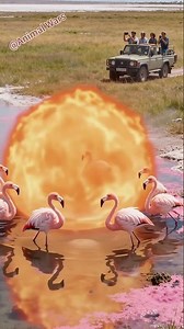 Koloni Flamingo vs Hydra Raksasa/Flamingo flock vs giant hydra #animalbattle #animals