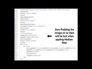 Digital Image Processing MATLAB| Removing noise from Image using Median filter| Code| Explanation