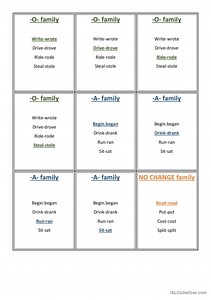 Irregular Verb Families Game