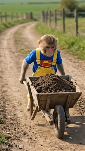 Baby Monkey Tractor Accident 😱 Apples Fly Everywhere | Monkey Farming Day 🍎