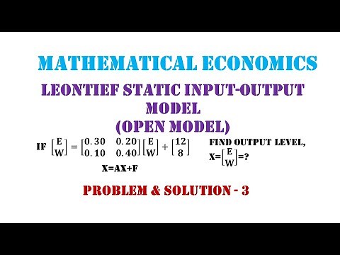 Leontief Input-Output Model - Problem and Solution 3
