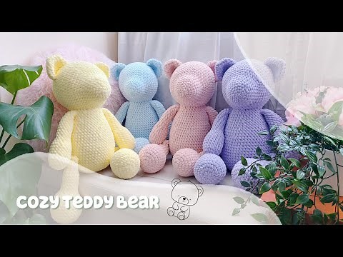 How to crochet Cozy teddy bear plushie ✨ Faceless Teddy bear amigurumi tutorial