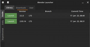blender インストールはバージョン管理が出来る"Blender Launcher"で！