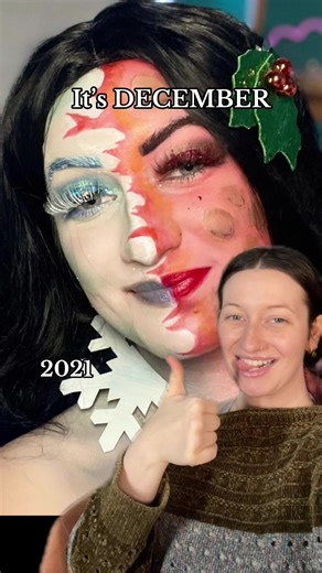 Happy December 1 to all who celebrate!! Sadly was not feeling creative this year so this is a repost from last! Working on something really cool rn though 👻 #christmas2025 #heatmiser #snowmiser #sfxmakeup