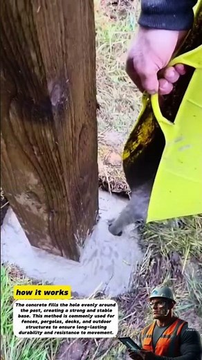 Setting a Wooden Post in Concrete for Strong Ground Support