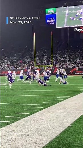 St. Xavier's Kobe Clapper grabs an interception against Elder #shorts #highschoolfootball #football