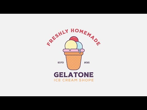 Logo Design Process Ice Cream Shop Logo in illustrator ( Speed Video )