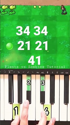 plants vs zombies piano song tutorial easy #piano #shorts