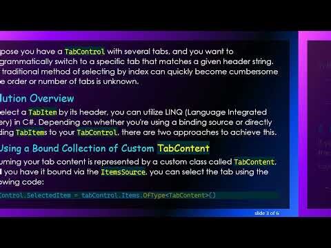 Selecting a TabItem by Its Header in a Dynamic TabControl