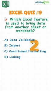 Excel Quiz Challenge # 9 | Multiple Choice Questions | Tips & Tricks | Excel Test | #excel #Shorts