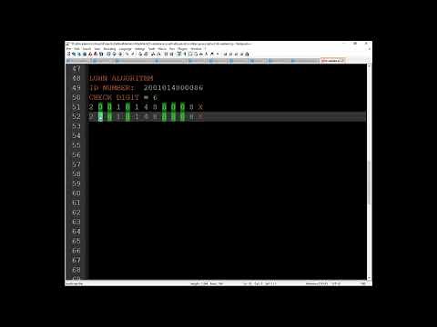 Validating SA ID Number using Luhn Algorithm