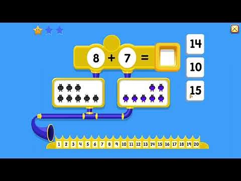 Starfall grade 1 math, Addition with 20