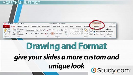 Using the Drawing Tools and Format Features in PowerPoint