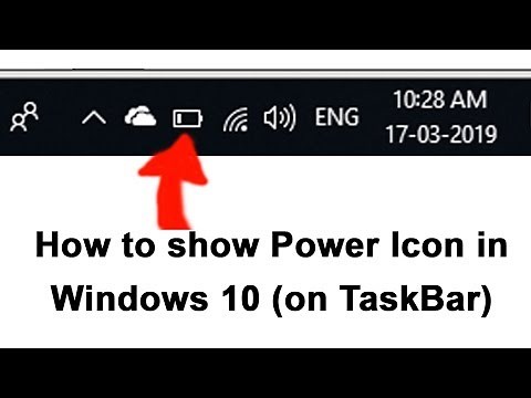 How to show Power Icon in Windows 10 (on TaskBar)