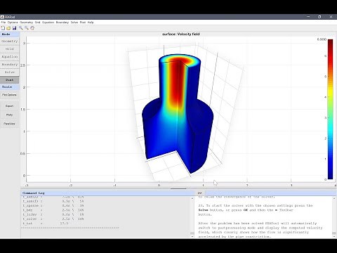 Simulation of Axisymmetric Fluid Flow | FEATool Multiphysics Tutorial