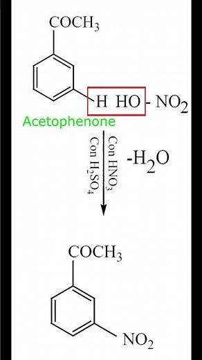 Nitration of Acetophenone | m-nitro acetophenone | Organic Chemistry | Class 12 |