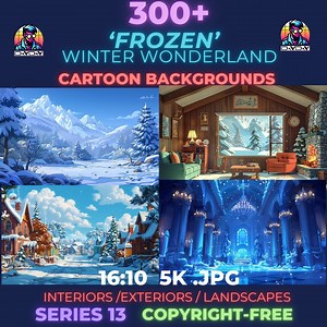 300 Frozen Cartoon Background | Hires Character Template Winter Wonderland Backdrop | Instant Digital Download No Copyright - Etsy