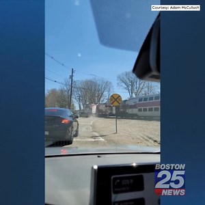 838K views · 3.6K reactions | NEW VIDEO shows the moment an MBTA commuter rail train collided with a tractor-trailer at a crossing in Canton. Link to story in comments. | Boston 25 News | Facebook