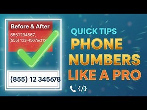📞 Format Your Phone Numbers Like a Pro: Quick & Easy Tips! ✨