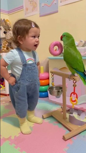 Hilarious Baby vs. Talking Parrot: The CUTEST Argument Ever! #parrot #baby