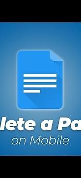 How to Delete a Page in Google Docs