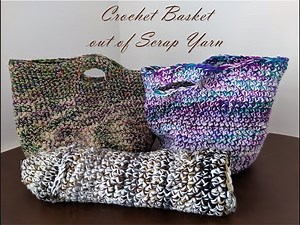 Crochet Basket from Scrap Yarn