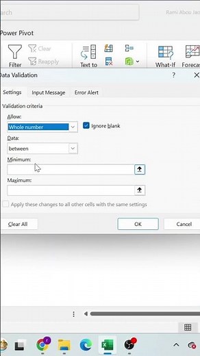 Create Excel Data validation ERROR🛑 and INPUT messages ⚠️