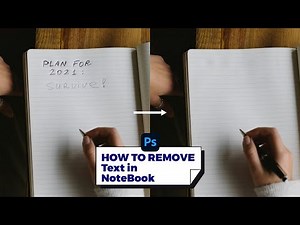 Adobe Photoshop Tutorial | Remove Text in Notebook (Tips Tricks Tools Beginners 101)