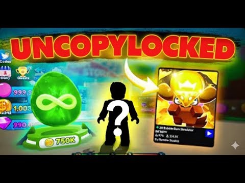 Bubble Gum Simulator INFINITY | Uncopylocked | Roblox studio.