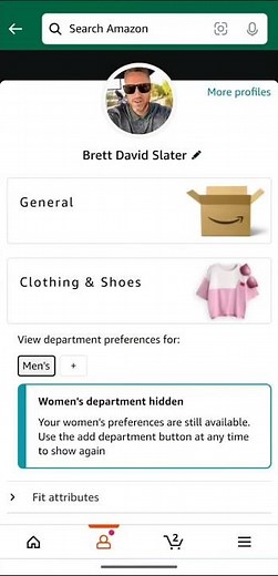 How to set my clothes sizes in my Amazon profile