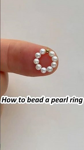How to bead a simple pearl ring? Perfect for stacking! Beading tutorial for beginners