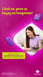 Tired of tracking too many bills? Combine them into one loan today. *Loan is subject to the bank's final evaluation and approval. For inquiries and feedback, you may call EastWest's 24-Hour Customer Service at (+632) 8888-1700 or email csloans@eastwestbanker.com. EastWest is regulated by the Bangko Sentral ng Pilipinas https://www.bsp.gov.ph. | EastWest Bank | Facebook