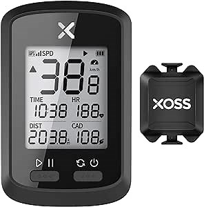 XOSS G+ GPS Bike Computer with Smart Cadence Sensor,ANT+ Bluetooth Cycling Computer, Wireless Bicycle Speedometer Odometer, Waterproof MTB Tracker Fits All Bikes