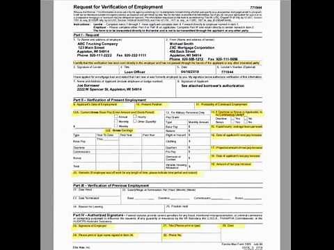 How to properly fill out a Verification of Employment