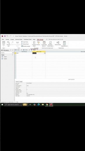How to Create a Table in MS Access|#shortsfeed #shorts #msaccess
