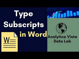 How to Type Subscripts in Microsoft Word: Quick Guide