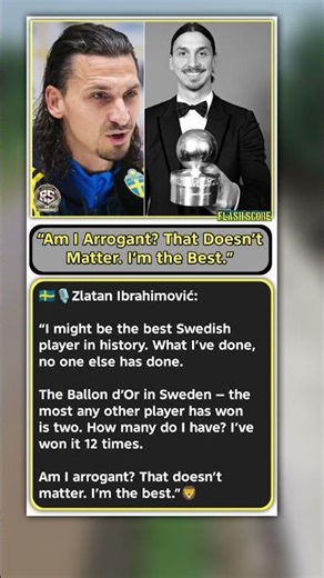 Zlatan: ‘Am I Arrogant? I’ve Been Sweden’s Best 12 Times.’ #football #zlatan #shorts #sweden #fyp
