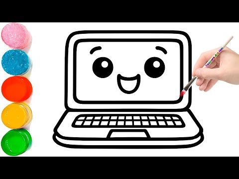 How to Draw a Cute Laptop for Kids | Easy Step-by-Step Drawing Tutorial