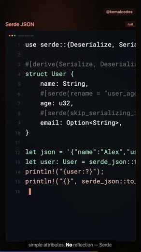Rust Tutorial #21: Serde & JSON #Short