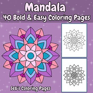 Mandala Coloring Pages: Simple & Relaxing Coloring Book for Stress Relief