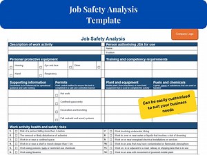 Job Safety Analysis Template: Hazard & Risk Assessment (MS Word) - Etsy