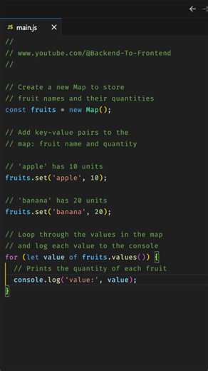 JavaScript Map: Loop Through Values Easily! 🍎🍌 #Shorts
