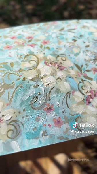 shiny✨✨✨✨✨ prints are on ktscanvases.com!✨ #ktscanvases #satisfyingart #whimsical #floralart #satisfyingvideo