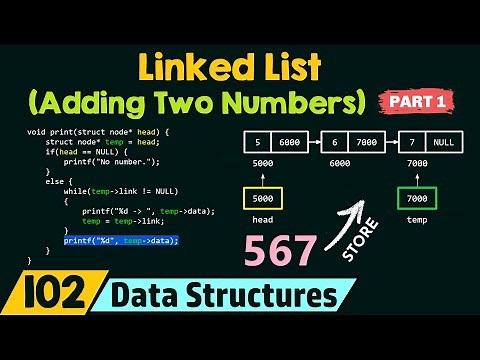 Adding Two Numbers using Linked Lists - Part 1