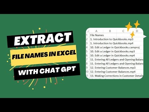 Extract All File Names in Excel from a specific folder Using CHAT GPT